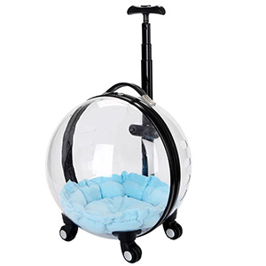 Classic Portable Pet Strollers With Wheels Durable Acrylic PC Closure For Cats Dogs Bags Ideal For Travel Outdoor Use - Black
