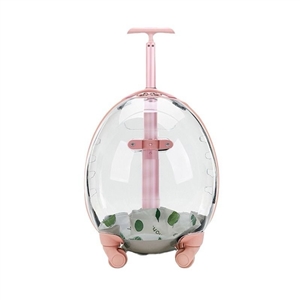 Classic Portable Pet Strollers With Wheels Durable Acrylic PC Closure For Cats Dogs Bags Ideal For Travel Outdoor Use - Pink
