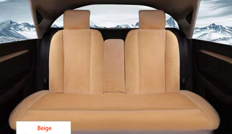 Fashion Winter Warmth Car Seat Cushion Universal Plush Automobile Covers 5pcs Sets - Leopard Brown