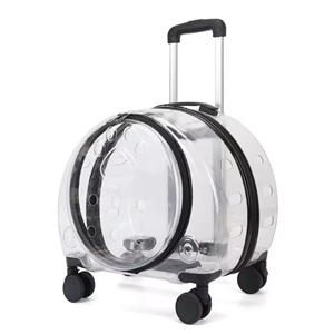 New Portable Pet Strollers With Wheels Durable Acrylic PC Closure For Cats Dogs Bags Ideal For Travel Outdoor Use - Black