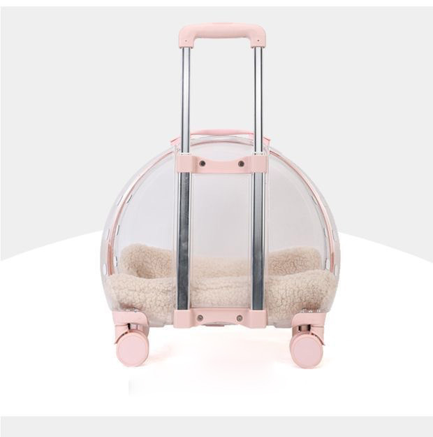 New Portable Pet Strollers With Wheels Durable Acrylic PC Closure For Cats Dogs Bags Ideal For Travel Outdoor Use - Black