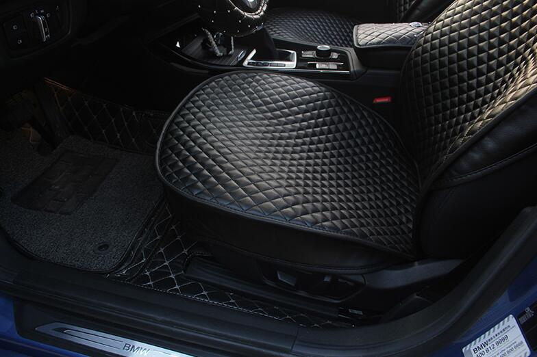 Crown Leather Car Seat Covers Beautiful Universal Auto Seat Cushion 8pcs Sets - Black